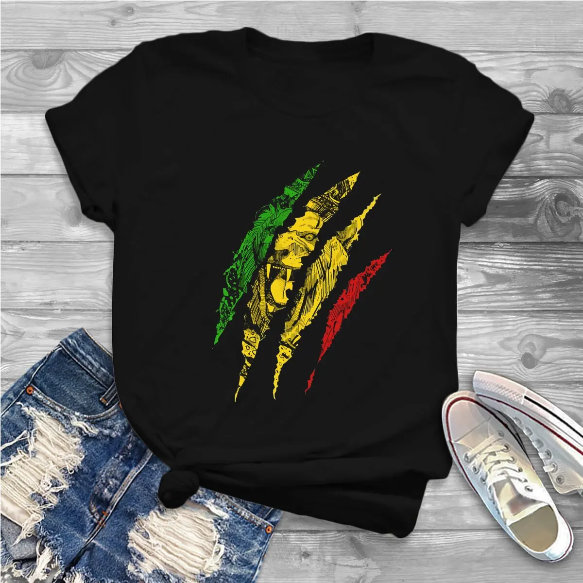 Color: WHITE, Size: XL - Rasta Design Polyester TShirts Warrior Lion Of Judah King Rasta Reggae Jamaica Roots Distinctive Homme T Shirt