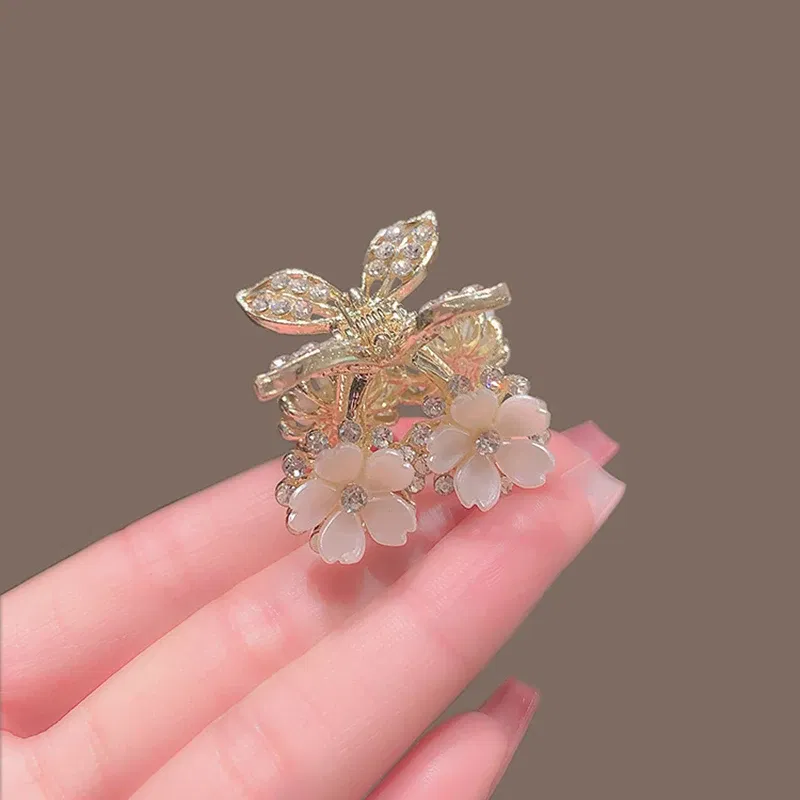 Color: black - Super Fairy Sakura Cherry Clip Small Size Girl Bangs Clip Side Clip Top Clip Fashionable Hairpin Hair Accessories