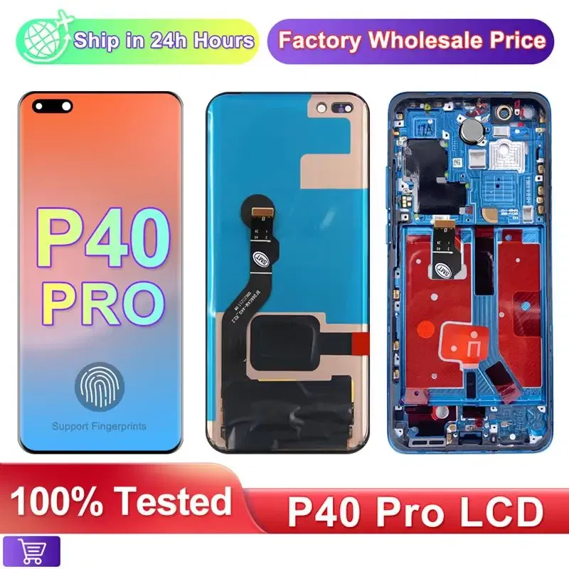 Color: AQUA, Ships From: CHINA - Top A+ 6.58"NEW P40 Pro Screen Replacement for huawei P40 Pro LCD display ELS-NX9 ELS-N04 Touch Screen Digital with Frame