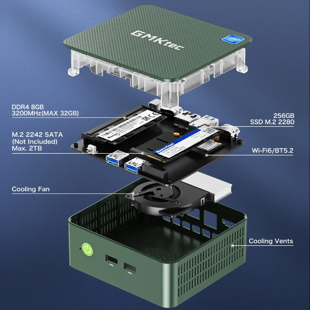 Color: black, Ships From: CHINA - Top GMKtec G3 Mini PC Intel Alder Lake N100 Windows 11 Pro Mini PC 8/16GB DDR4 256/512GB PCIe M.2 SSD WiFi 6 BT5.2 Desktop