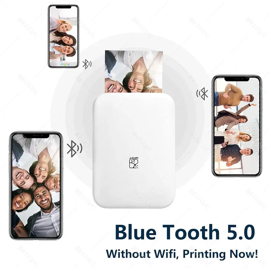 color: WHITE, Ships From: CHINA - Top MT53 Color Photo Wifi Printer Portable Mobile Phone Mini Bluetooth Handheld Pocket Printing Machine 2x3 inch Sticky-Backed