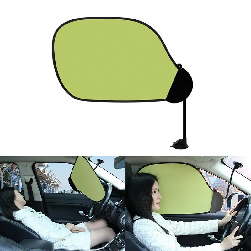 Color: Blue - BLALION Car Side Window Sun Shade UV Protection Adjustable Suction Cup Sunshade Summer Foldable Sun Protection Heat Insulation