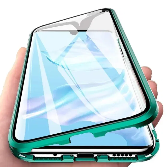Color: green, Bundle: Case & Screen Protector, Material: Microfiber - 360 Full Protection Metal Magnetic Case For Honor X9b X6 X8A 5G X9 4G X9A 5G Double-Sided Glass Transparent Cover Cases