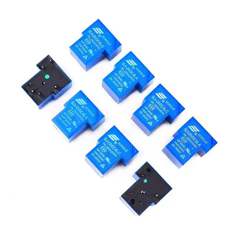 Color: WHITE - 10Pcs New Power Relay SLA SLA-05V 09 12V 24V 48VDC-SL-A -C 4Pin /5Pin /6Pin 30A T90 SLA-05VDC-SL-A SLA-12VDC-SL-A SLA-24VDC-SL-C