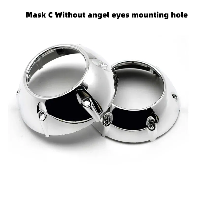 Color: Gold - SANVI 2.5INCHES 3INCHES BI XENON/LED Projector lens mask  shrouds Car light accessories