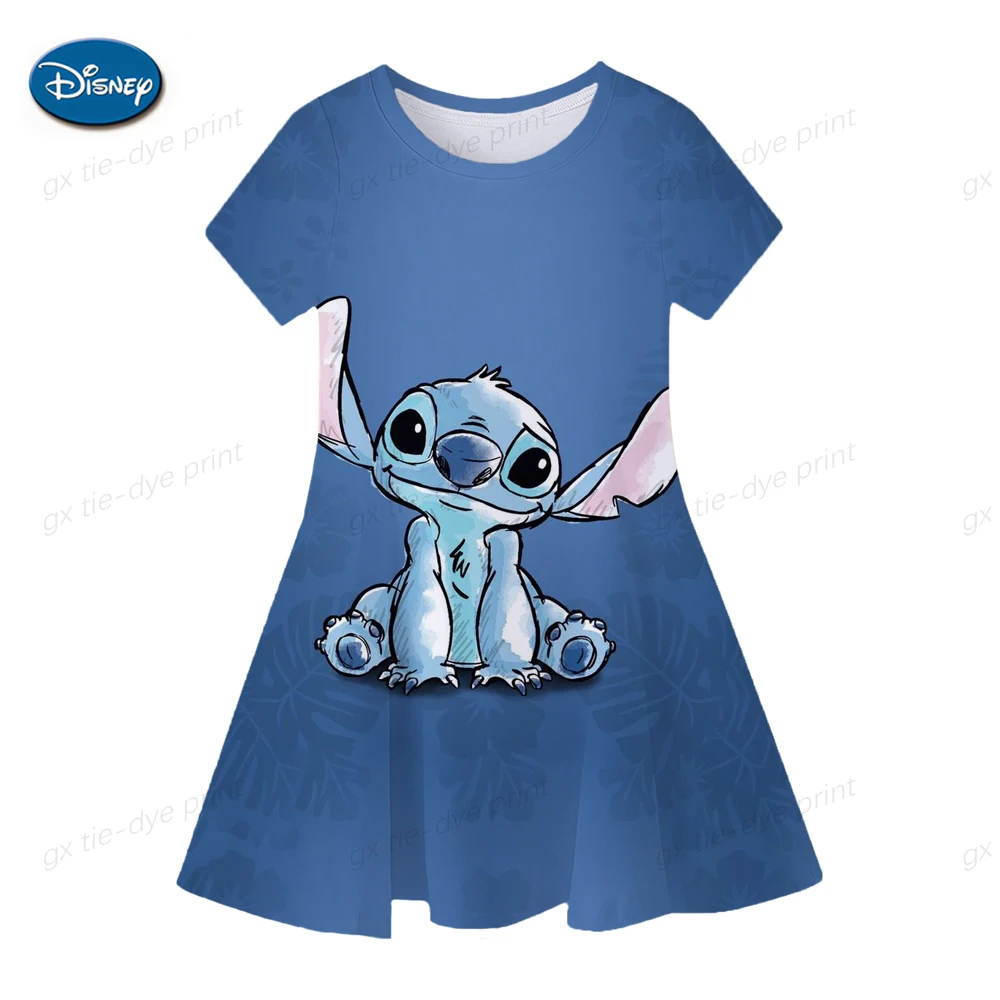 Color: Gold, Ships From: CHINA, Kid Size: 8 - Fashion Baby Girls Stitch Dress Summer Dress Cartoon Stitch Dress Princess Stitch Dress Children's Girl Clothing 0-14 Years