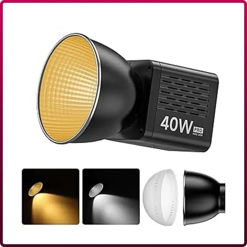 Color: PURPLE, Ships From: CHINA - New! L023 40W Pro Portable LED Video Light Bi-Color COB Photographic Studio Light 2500K-6500K 3400mAh for Video Live-streaming