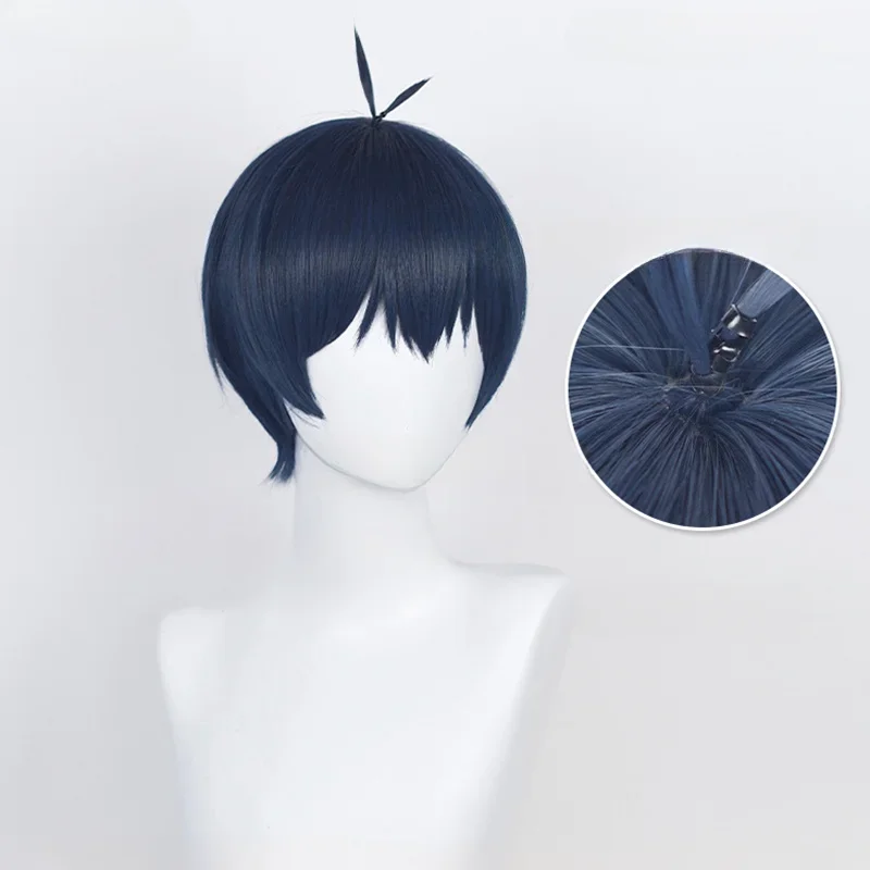 Color: Red - Anime Isagi Yoichi Cosplay Wig Short Black/Blue Cosplay Wigs Heat Resistant Yoichi Isagi Wigs Halloween Party Synthetic Wigs