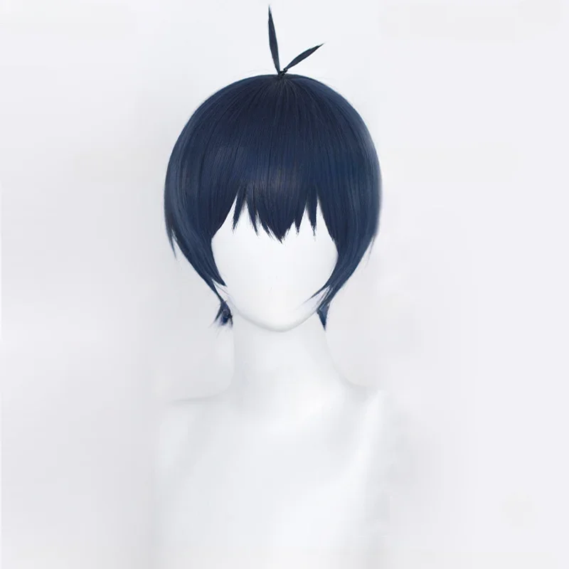 Color: Red - Anime Isagi Yoichi Cosplay Wig Short Black/Blue Cosplay Wigs Heat Resistant Yoichi Isagi Wigs Halloween Party Synthetic Wigs