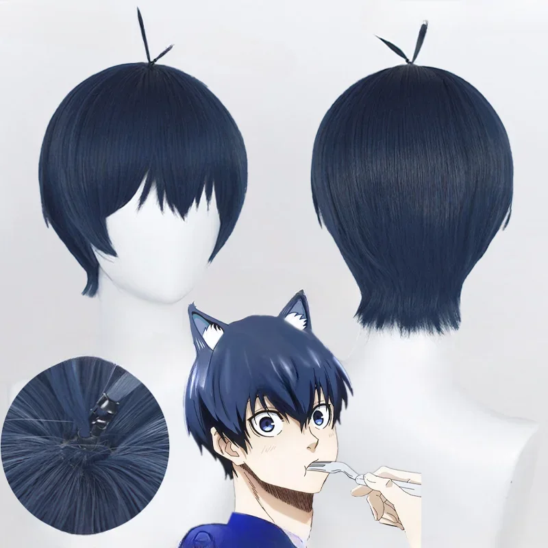Color: Red - Anime Isagi Yoichi Cosplay Wig Short Black/Blue Cosplay Wigs Heat Resistant Yoichi Isagi Wigs Halloween Party Synthetic Wigs