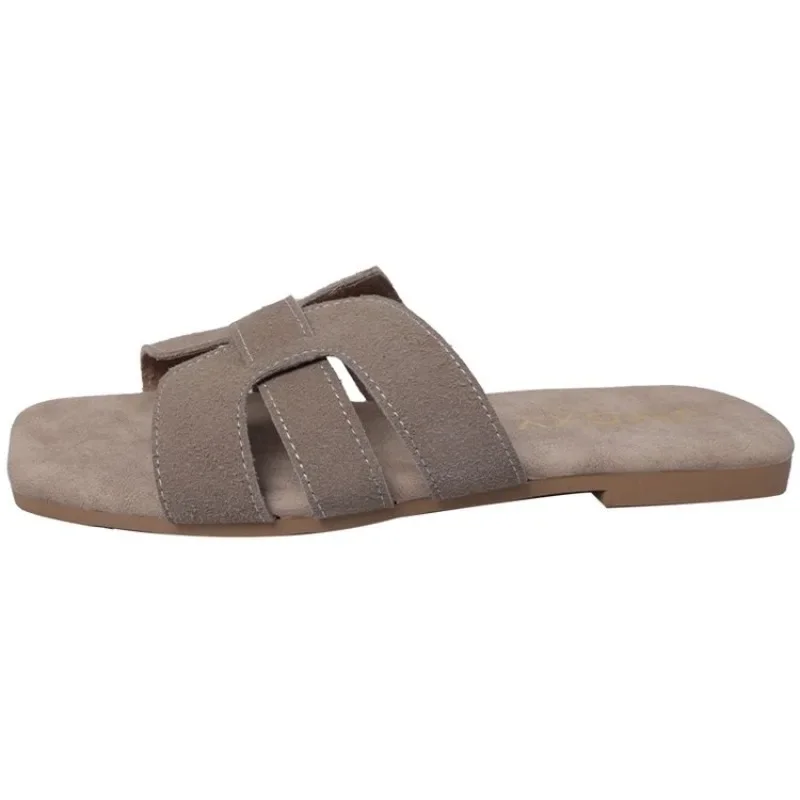 Color: black, Shoe Size: 36 - Summer New Women Slippers Flat Bottom Non-slip Outdoor Open Toe Beach Female Sandals Sexy Fashion Design Slides Woman Shoes
