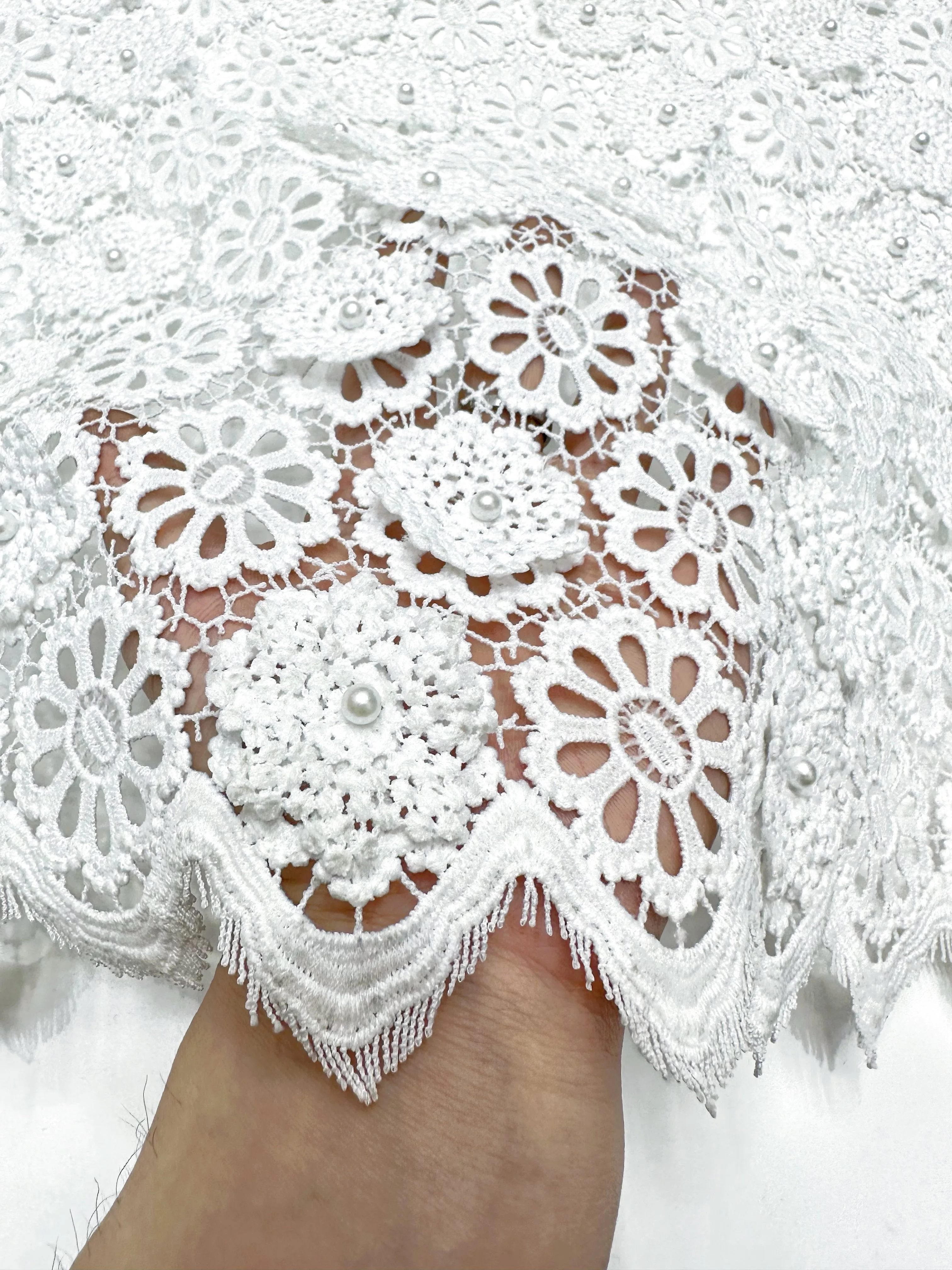 3D Large Flower Embroidery Lace Africa High Quality Lace 5yards Yarn Fabric For Fashion Women's Dresses Skirts Dresses fabric
