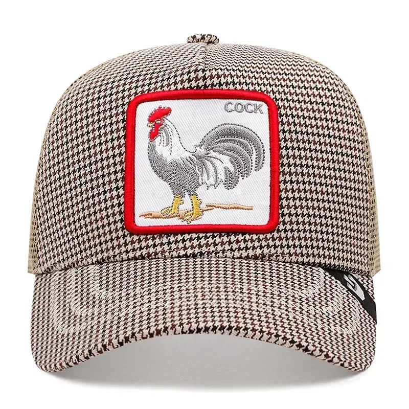 Color: Yellow - Baseball Caps Men Women Snapback Hip Hop Cap With Fashion Animals Embroidery Summer Breathable Mesh Trucker Caps Streetwear Bone