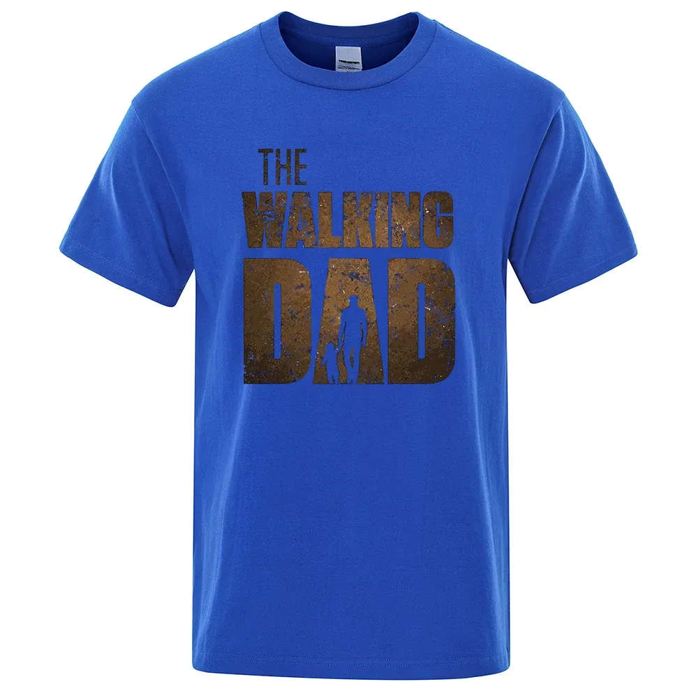 Color: black, Size: XXL - The Walking Dad Funny Street Printed T-Shirts Men Fashion Summer Tshirt Loose Oversized Cotton Short Sleeves Casual Hip Hop Tees