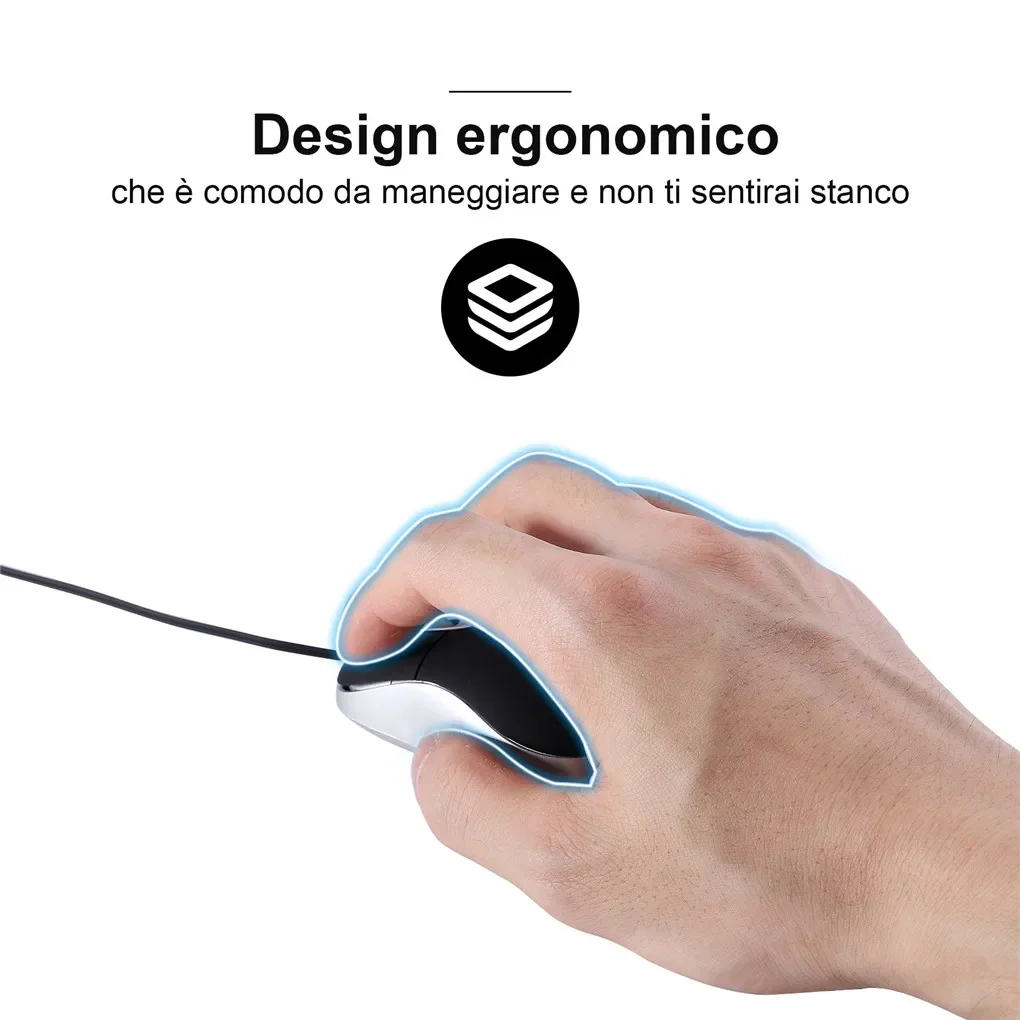 Color: Blue - Mini Portable Wired Mouse Retractable USB Cable Ergonomic Mause Anti Winding Office Computer Mice Retractable Adjustable Mice
