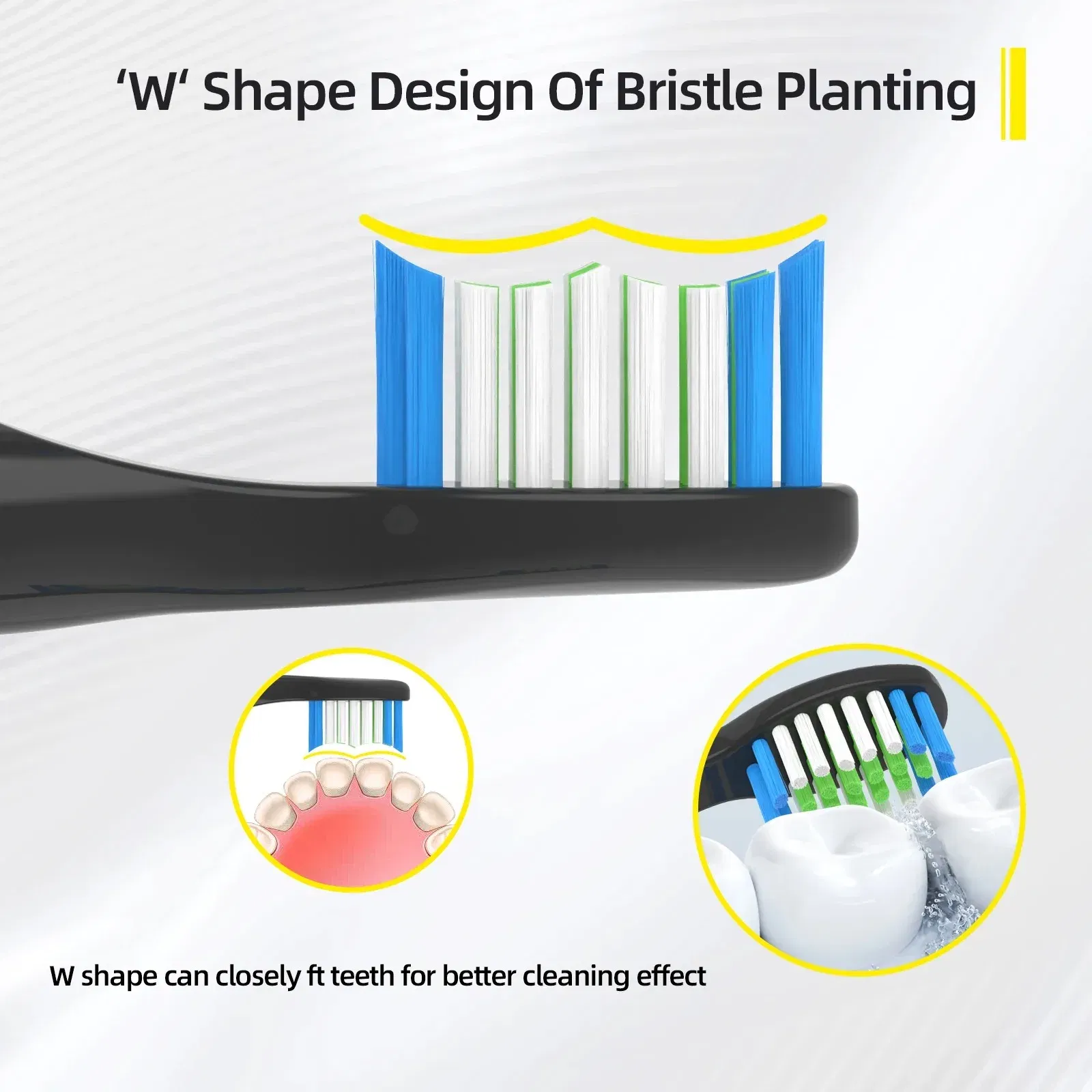 Color: MULTI - 10PCS Fairywill FW-E11 E10 E6 D7S Electric Toothbrush Replacement Brush Heads,Compatible with fairywill E11 Electric Toothbrush