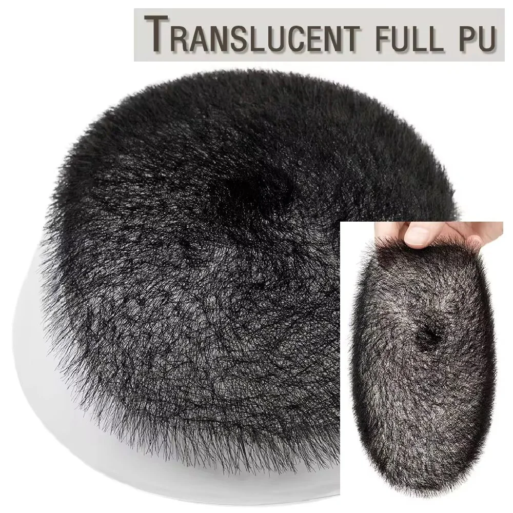 Toupee Color: 1820#, Toupee Design: free - Men's Short Hair Wig Piece with PU Around Hair Men's Wig Replacement System Prosthetic Hair Wig Male Pieces For Men Baldness
