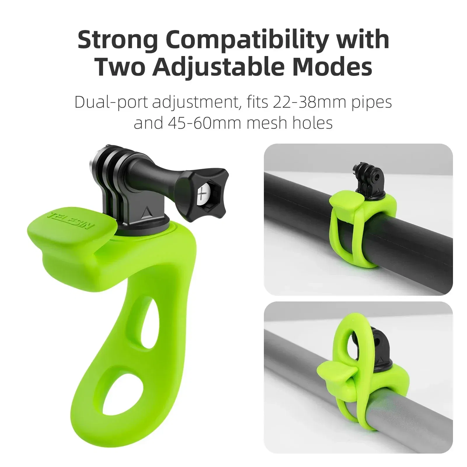 Colour: black color - TELESIN Mini Flexible Bracket Adjustable Silicone Mount for Gopro Hero 13 12 11 10 9 8 MAX DJI OSMO Action 5 4 3 Insta360 X4 X3