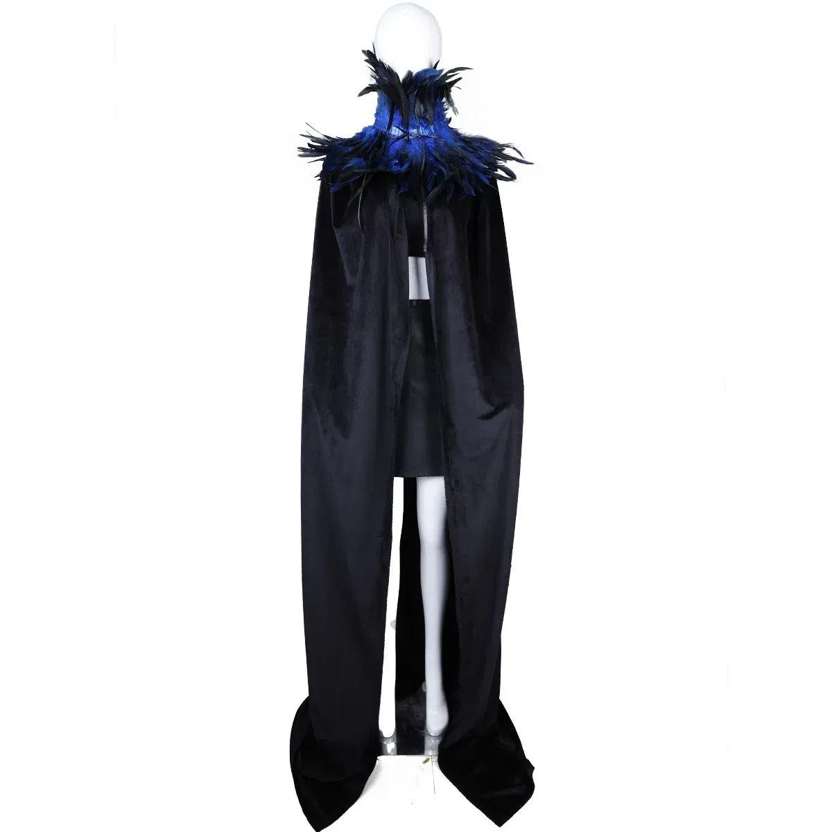 Color: ROYAL BLUE - Feather Shawl With Elegant Gothic Style Cloak With Soft Feathers Perfect For Halloween Or Cosplay