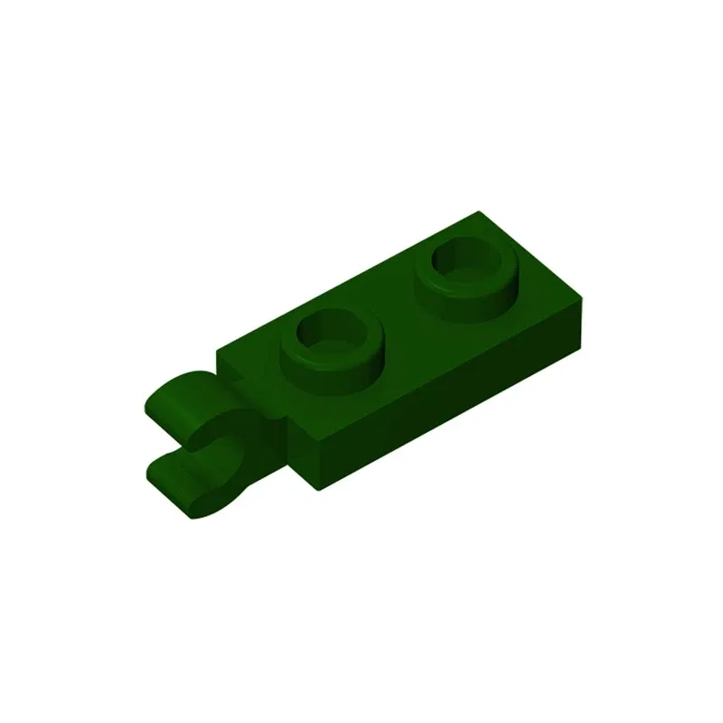 Color: Trans-bright Green - Gobricks 10PCS Bricks PLATE 2X1 W/HOLDER VERTICAL Compatible with 63868 children's toys Assembles Building Blocks Technical 2022