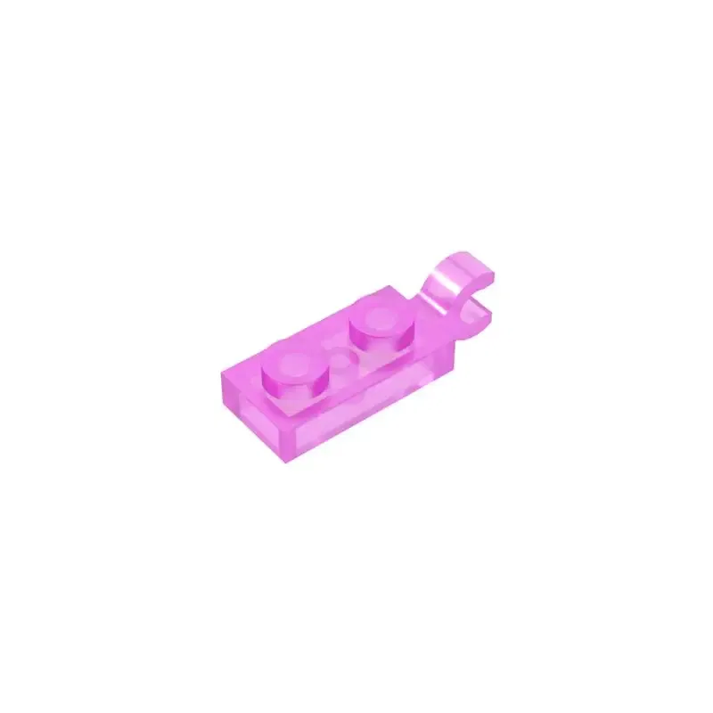 Color: Trans-bright Green - Gobricks 10PCS Bricks PLATE 2X1 W/HOLDER VERTICAL Compatible with 63868 children's toys Assembles Building Blocks Technical 2022