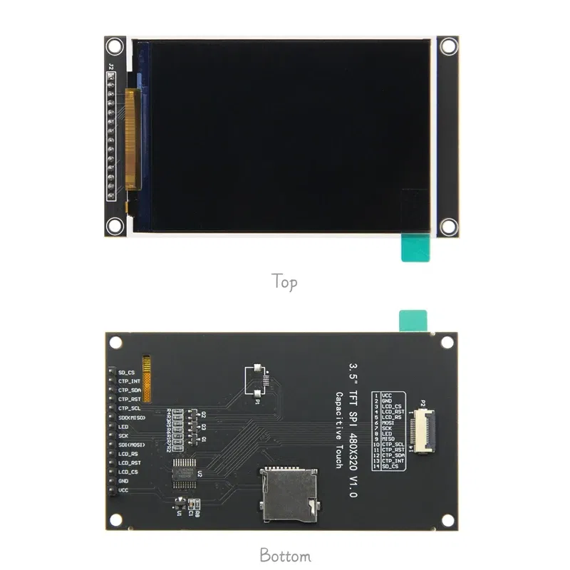 Color: GRAY - 3.5 inch SPI TFT LCD Screen Colorful IPS capacitive Touch Display Module ST7796 320*480 IPS For Esp32&arduino