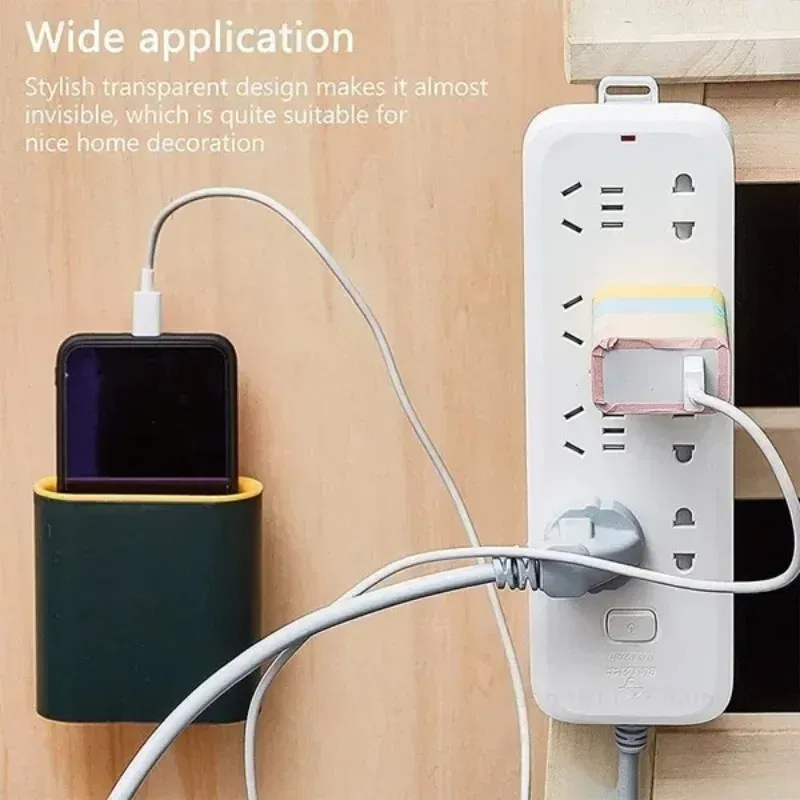 Color: Light Grey - Double-Sided Adhesive Wall Hooks Hanger Strong Transparent Suction Cup Sucker Hooks Kitchen Bathroom Storage Plug Socket Holders