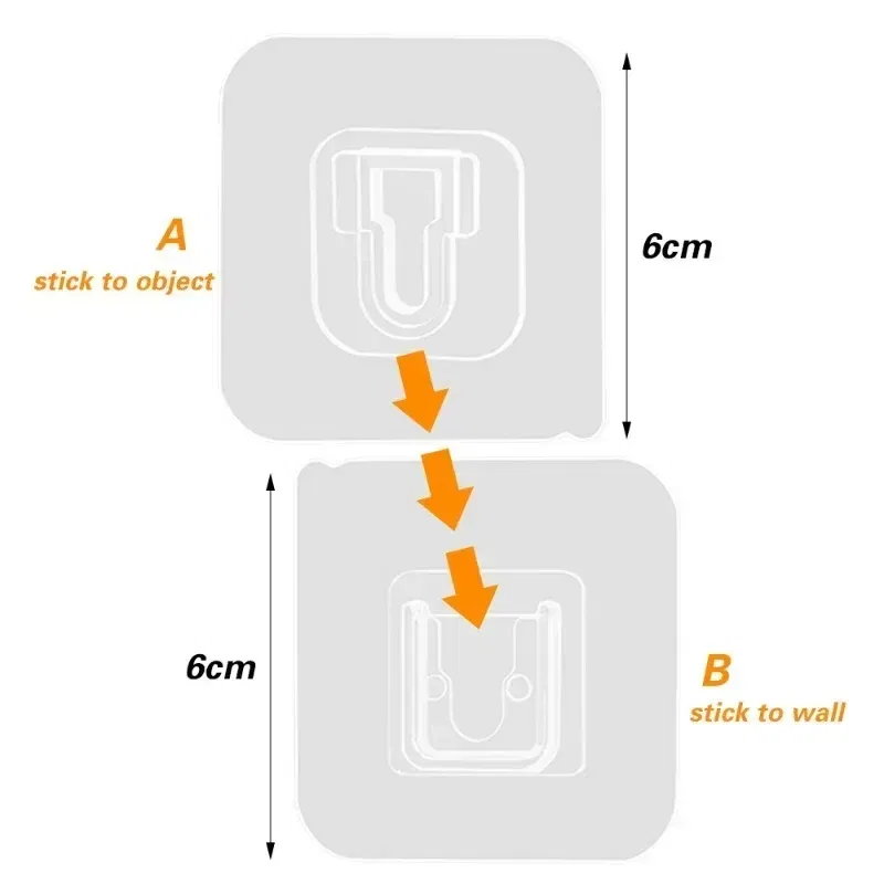 Color: Light Grey - Double-Sided Adhesive Wall Hooks Hanger Strong Transparent Suction Cup Sucker Hooks Kitchen Bathroom Storage Plug Socket Holders