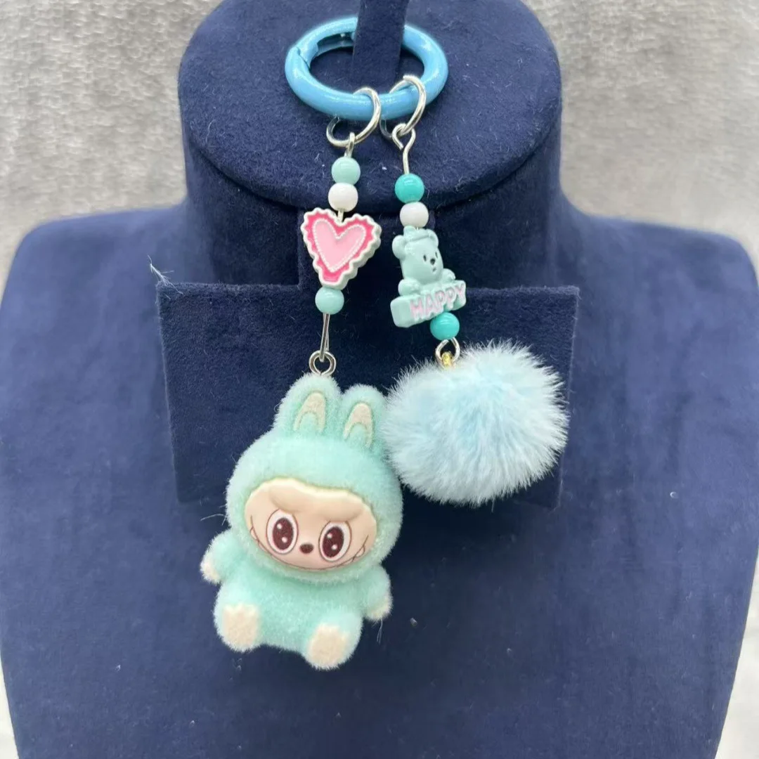 Color: black, Ships From: CHINA - Mini cloth keychain kawaii three-dimensional cartoon creative car phone pendant bag hanging children's day gift