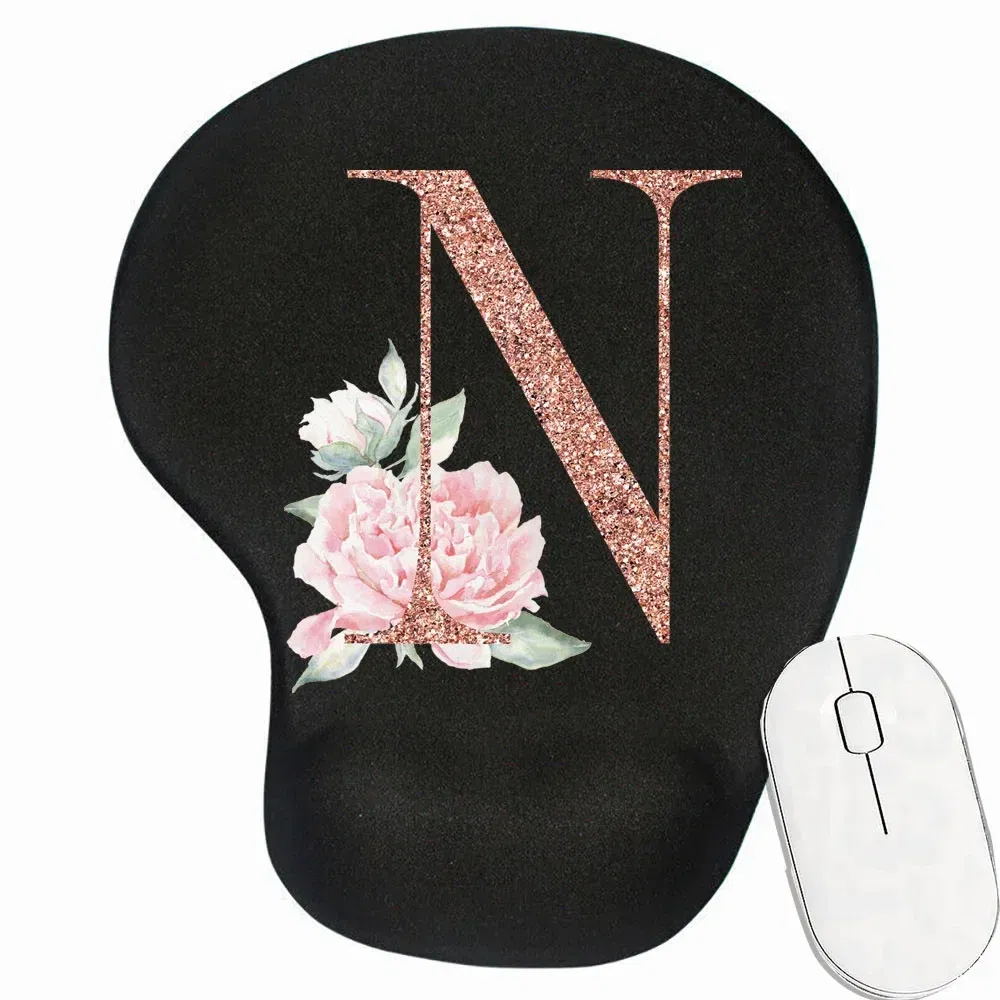Color: Navy Blue - Mouse Pad Desk Mat for PC Laptop Ergonomic Non-Slip Mousepads Wrist Pad Rose Gold Series Office Accessories Mouse Mats