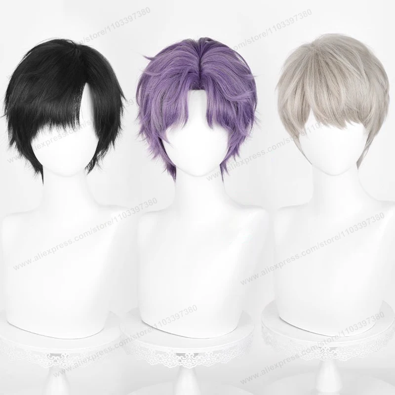 Color: WHITE - Love And Deepspace Rafayel Zayne Xavier Cosplay Wig 30cm Short Hair Anime Wig Heat Resistant Synthetic Halloween Party Wigs