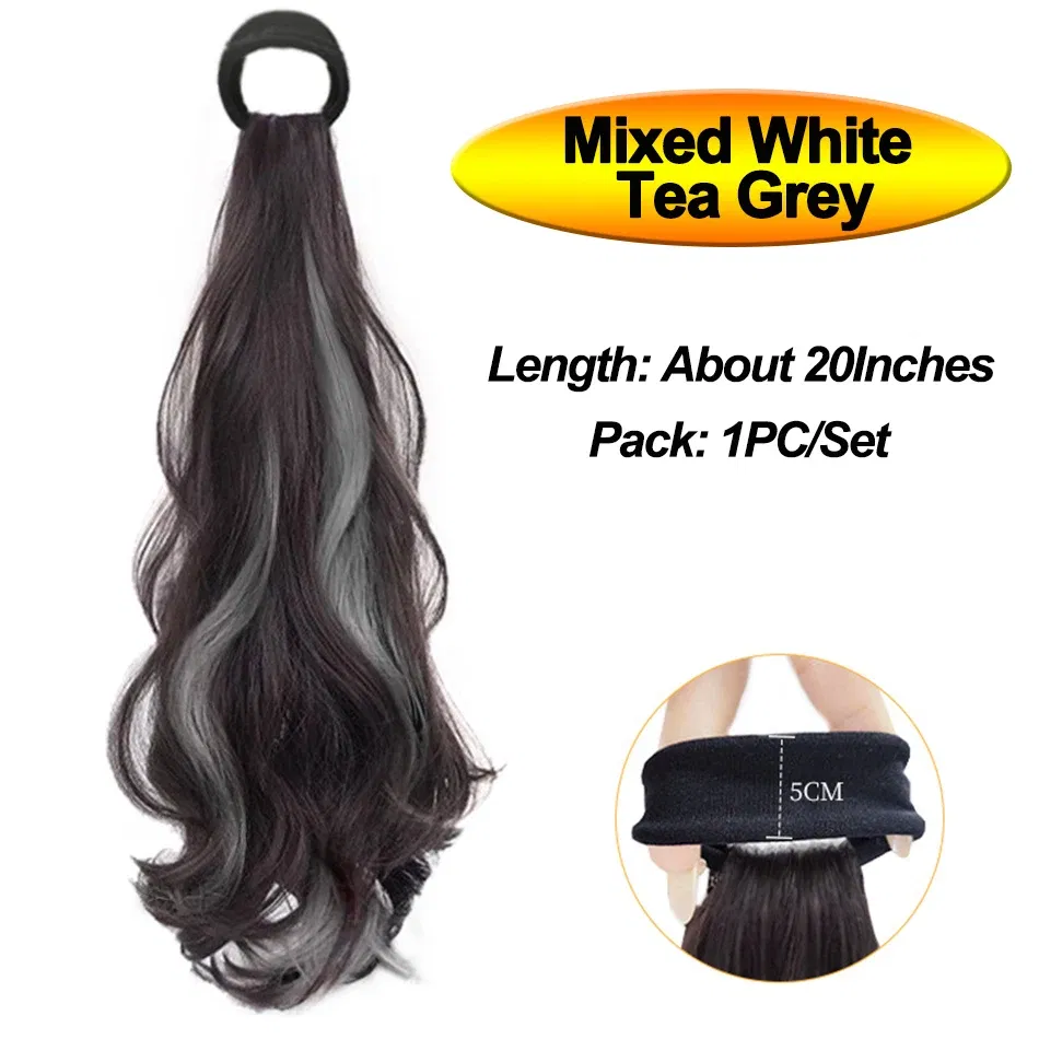 Color: T4/27/30, Stretched Length: 20inches - Synthetic Ponytails Hair Extension With Rubber Band Long Curly Wavy Layered Ponytail For Women Daily Use Heat Resistant Hair Wig
