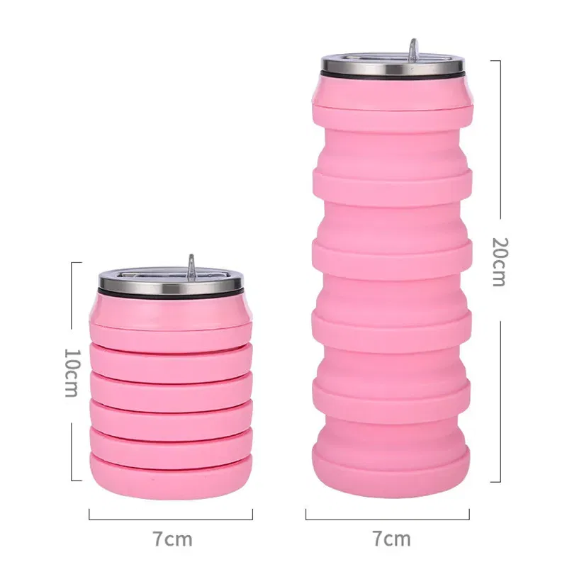 Color: PURPLE, Ships From: CHINA, Capacity: 0.5L - Portable Silicone Foldable Water Bottle, Outdoor Sports, Mountaineering, Riding, Trip Drinking Cup, New, 2024