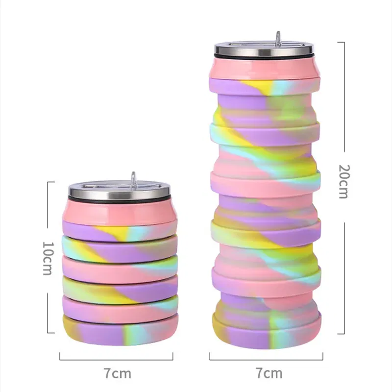 Color: PURPLE, Ships From: CHINA, Capacity: 0.5L - Portable Silicone Foldable Water Bottle, Outdoor Sports, Mountaineering, Riding, Trip Drinking Cup, New, 2024