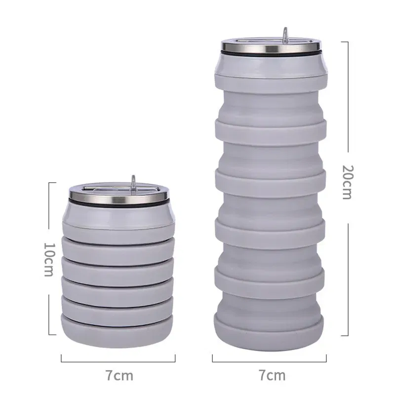 Color: PURPLE, Ships From: CHINA, Capacity: 0.5L - Portable Silicone Foldable Water Bottle, Outdoor Sports, Mountaineering, Riding, Trip Drinking Cup, New, 2024