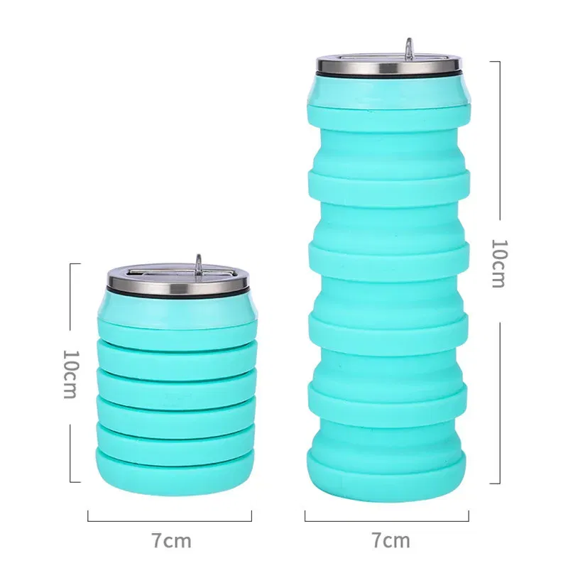 Color: PURPLE, Ships From: CHINA, Capacity: 0.5L - Portable Silicone Foldable Water Bottle, Outdoor Sports, Mountaineering, Riding, Trip Drinking Cup, New, 2024