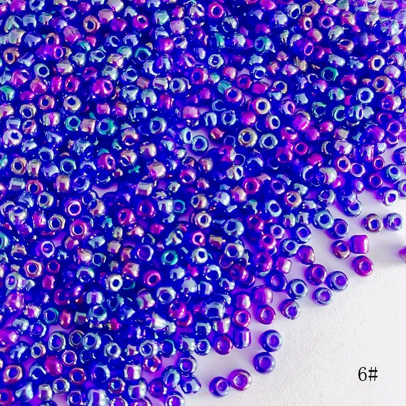 Color: Blue, Item Diameter: 2mm - 2mm 3mm 4mm Glass Seed Loose Beads Small Charms DIY Craft Bracelet Beads for Jewelry Making Supplies Necklace Accessories