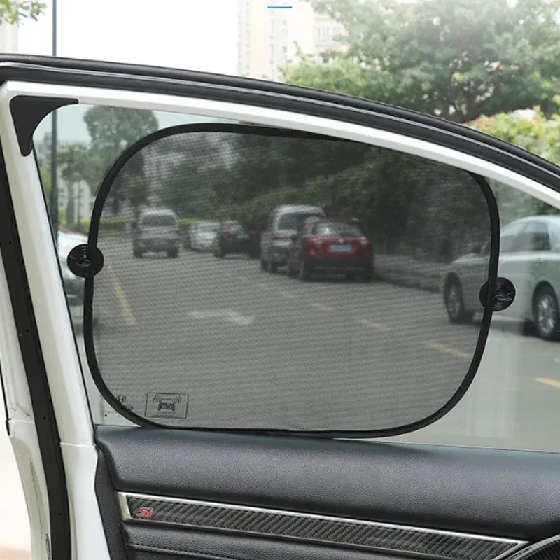 Color: WHITE, Ships From: CHINA - Car Sun Shade UV Protection Folding Auto Rear Window Sunshade 100x50cm Universal Mesh Back Window Visor with Suction Cups