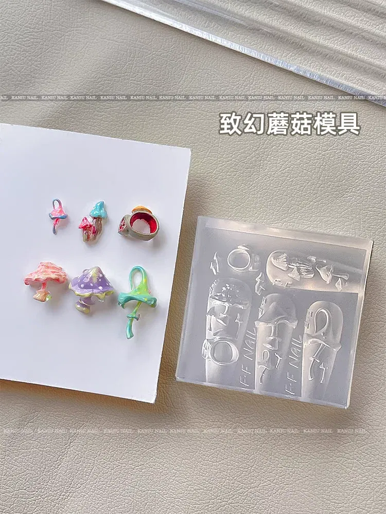 Color: PaleVioletRed - 1pc Snake Flamingo Jellyfish Dragon Dtream 3D Acrylic Mold Nail Art DIY Silicone Nail Art Templates Nails Mold