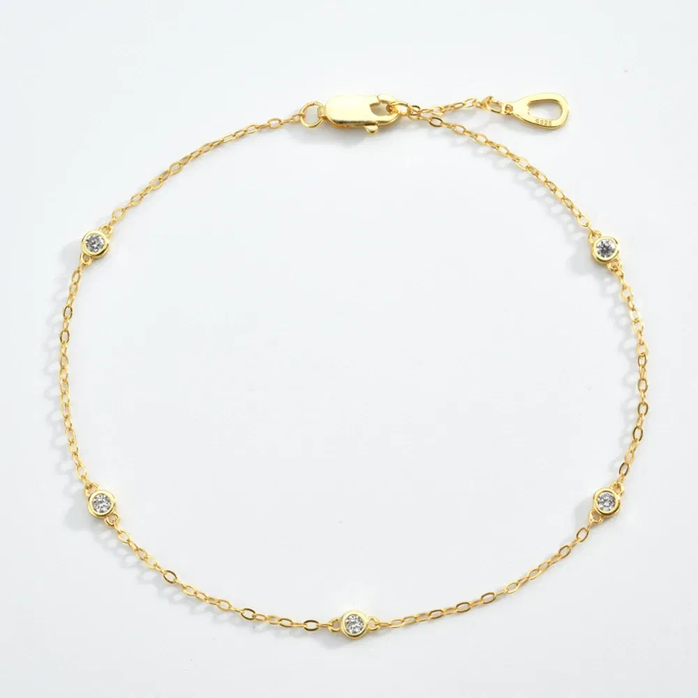 Gem Color: WHITE - ANDYWEN New 925 Sterling Silver Gold Zircon CZ Round Charm Beads Bracelet Women Luxury Jewelry 2022 Wedding Party Chain Luxury