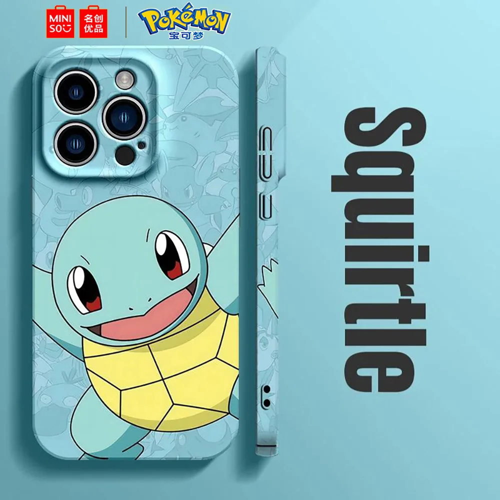 Color: Clear, Material: Microfiber - Miniso Pokemon Collaboration Pikachu Gengar Phone Case For iPhone 15 14 13 11 12 16 Pro Max Plus X XR Girl Silicone Phone Case