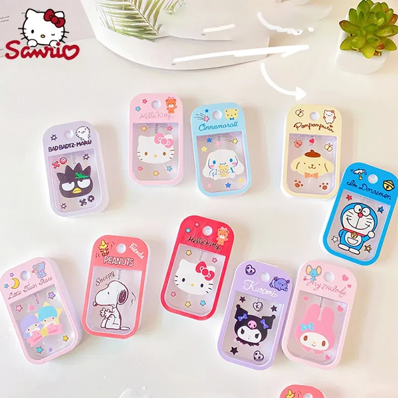 Color: Black - Sanrio Travel Perfume Bottle Refillable Melody Alcohol  Bottle Kawaii Kuromi Cinnamoroll  Gifts Boys Kids Girls Childrens