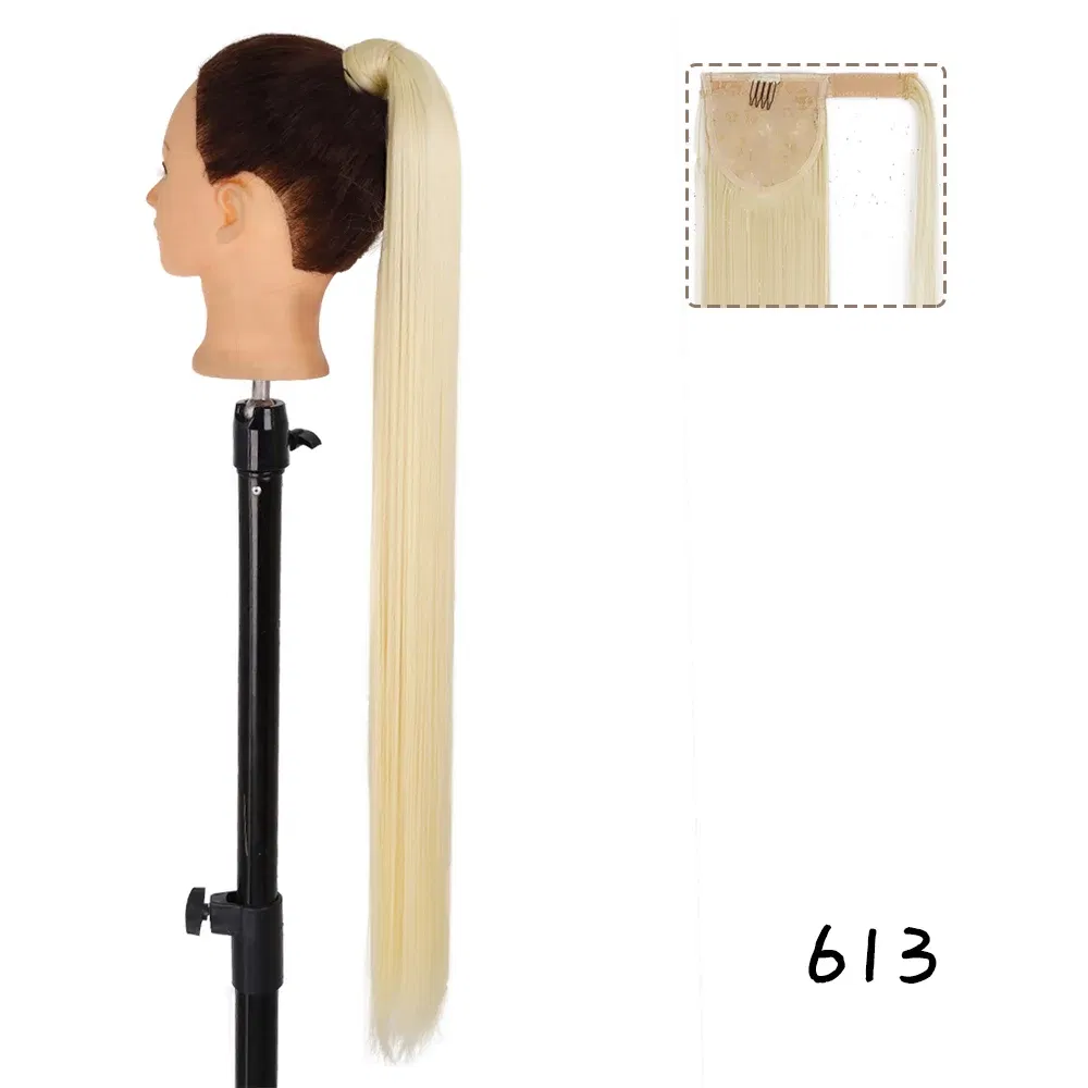 Color: P4/30, Stretched Length: 22inches - AZQUEEN Straight Synthetic Hairpiece With Ponytail 85cm Super Long Wrap Around Clip In Hair Extensions Pony Tail For Daily Wear