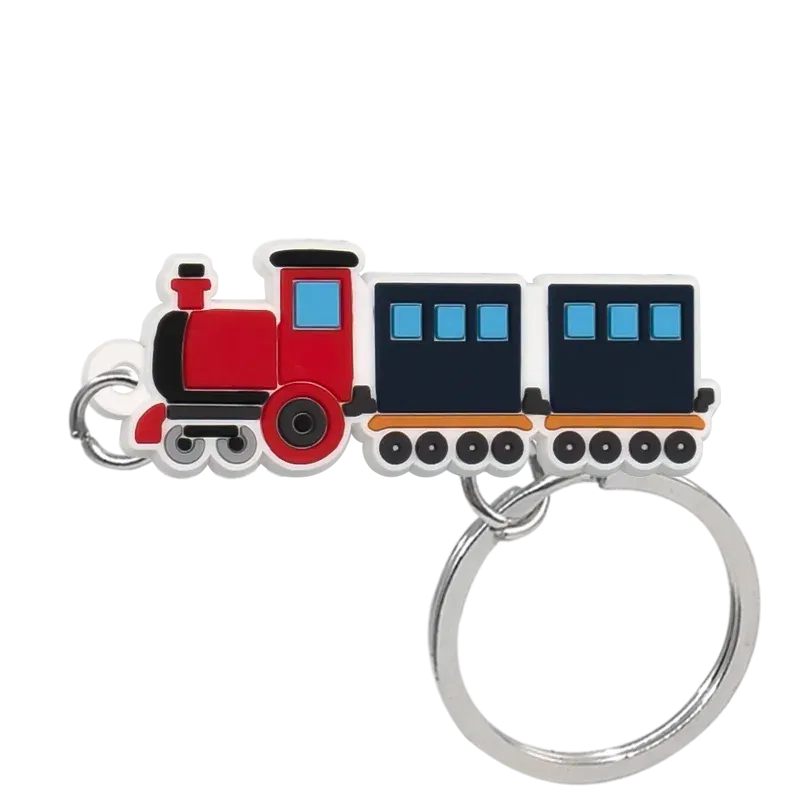 Color: Silver - 1PCS PVC Key Ring 6 Colors of Car Shape Keychain charms Colorful Key Chain Key Holder Fit Little Boy Gift Kids Toys