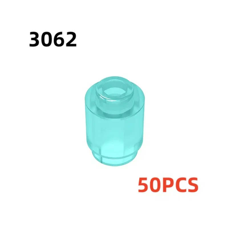 Color: Clear - 50PCS 3062b 30068 35390 3062 Accessories 1x1 Cylindrical Brick DIY Buildings? Blocks Educational Toys City Toy