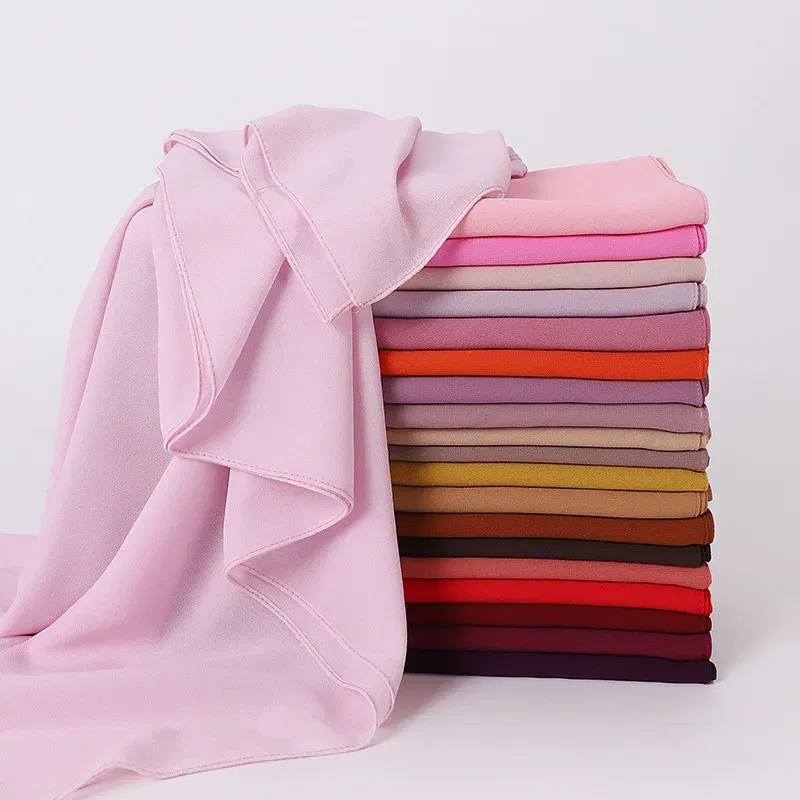 Color: Red, Size: One Size - A Pure Color Silk Scarves Imitation Silk Stripes Fashion Shawl Sunscreen Scarves Chiffon Scarf 110 * 110 CM