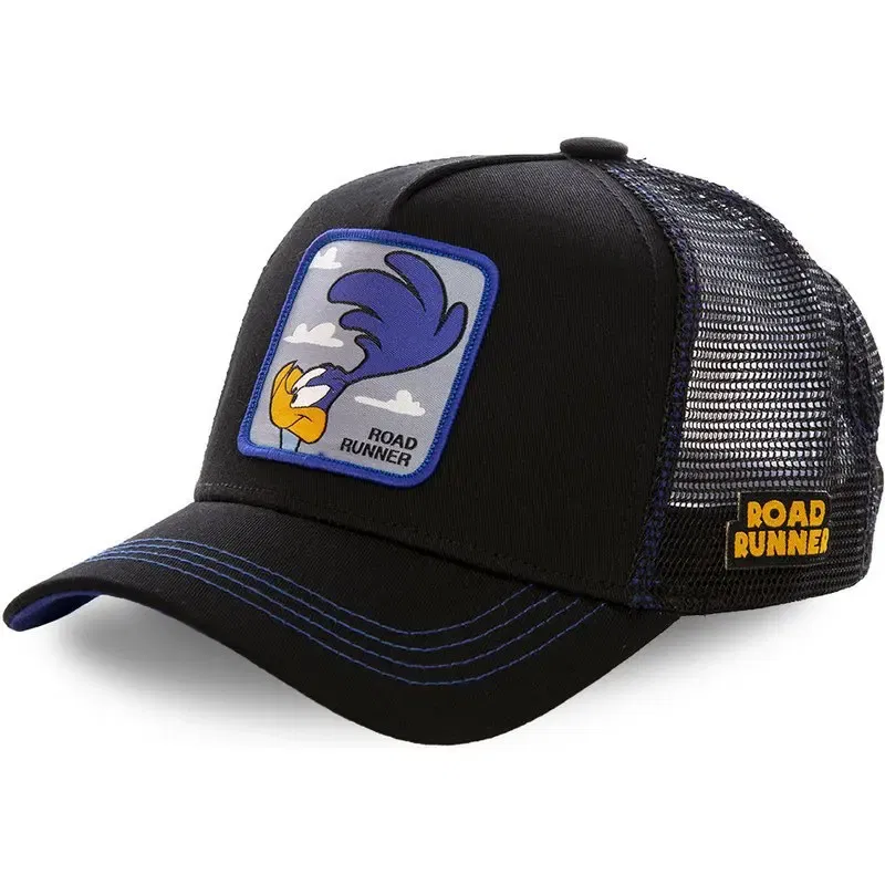 Color: Red - High Quality Disney Styles Anime Cartoon Snapback Cotton Baseball Cap Men Women Hip Hop Dad Mesh Hat Trucker Hat Dropshipping