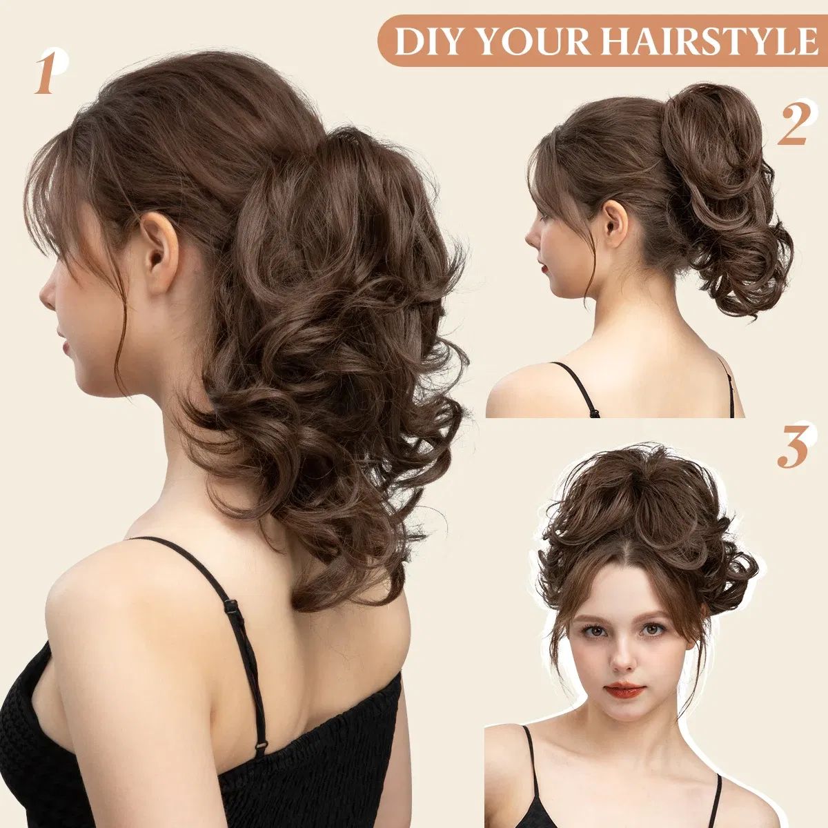 Color: T27/30/4 - SARLA Premium Synthetic Diy Claw Clip In Ponytail Extensions Hairpiece Hair Bun Fake Blonde Natural Hair False Pigtail P026