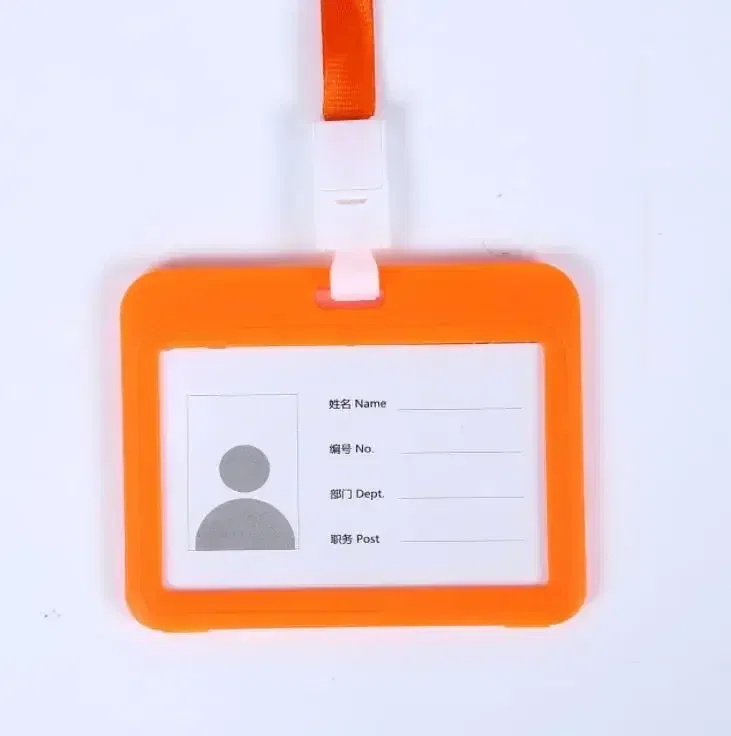 Color: Purple Black - Unisex Colorful Employee Id Case with Lanyard Double Side Id Credit Card Holder Access Bus Card Case Badge Holder Card Sleeve