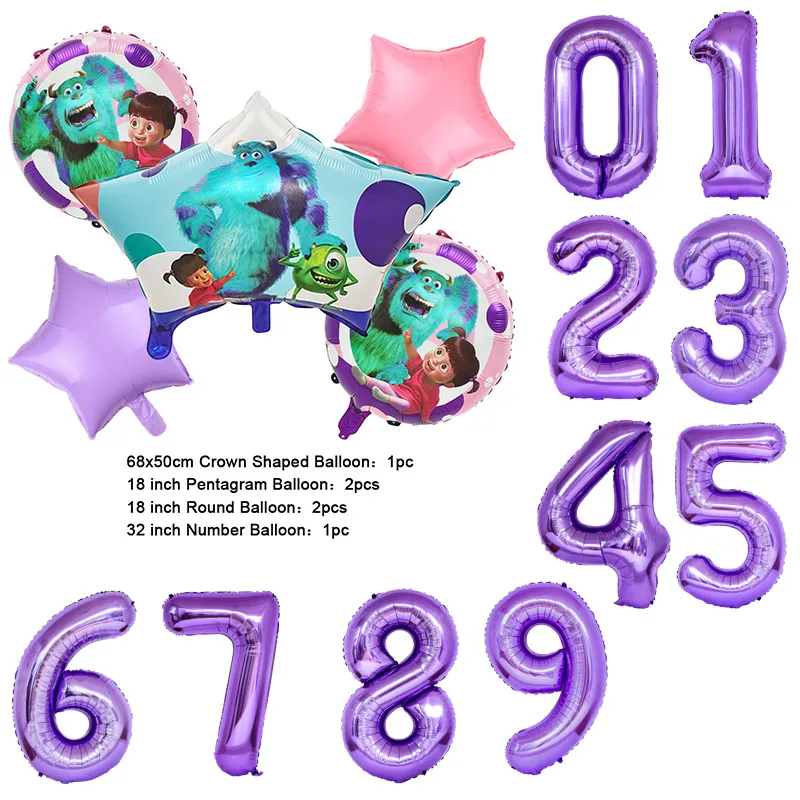 Color: Olive, Capacity: 450 ml - Monsters University Monsters, Inc. James P. Sullivan Theme Birthday Party Decoration Crown Shaped Balloon Set Baby Shower